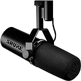 Shure SM7dB Dynamic Vocal Microphone w/Built-in Preamp for Streaming, Podcast, & Recording, Wide-Range Frequency, Warm & Smoo