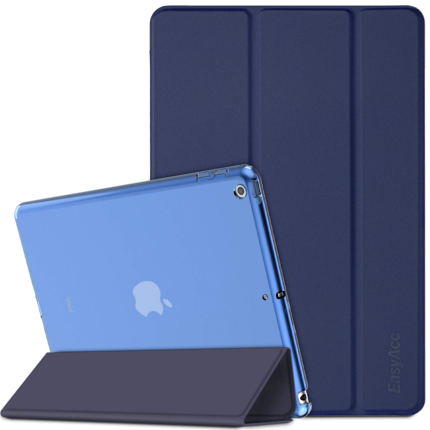 EasyAcc Case Compatible with iPad 9.7 2018 / iPad 6th Generation/iPad 2017 / iPad 5th Generation, smart case with Stand Ultra Thin Translucent Matt Back Cover Auto Wake Up/Sleep Function, Dark Blue