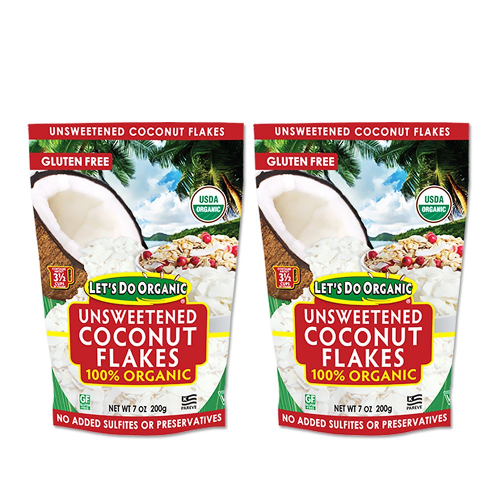 Let's Do Organic Unsweetened Shredded Coconut (Pack of 2)