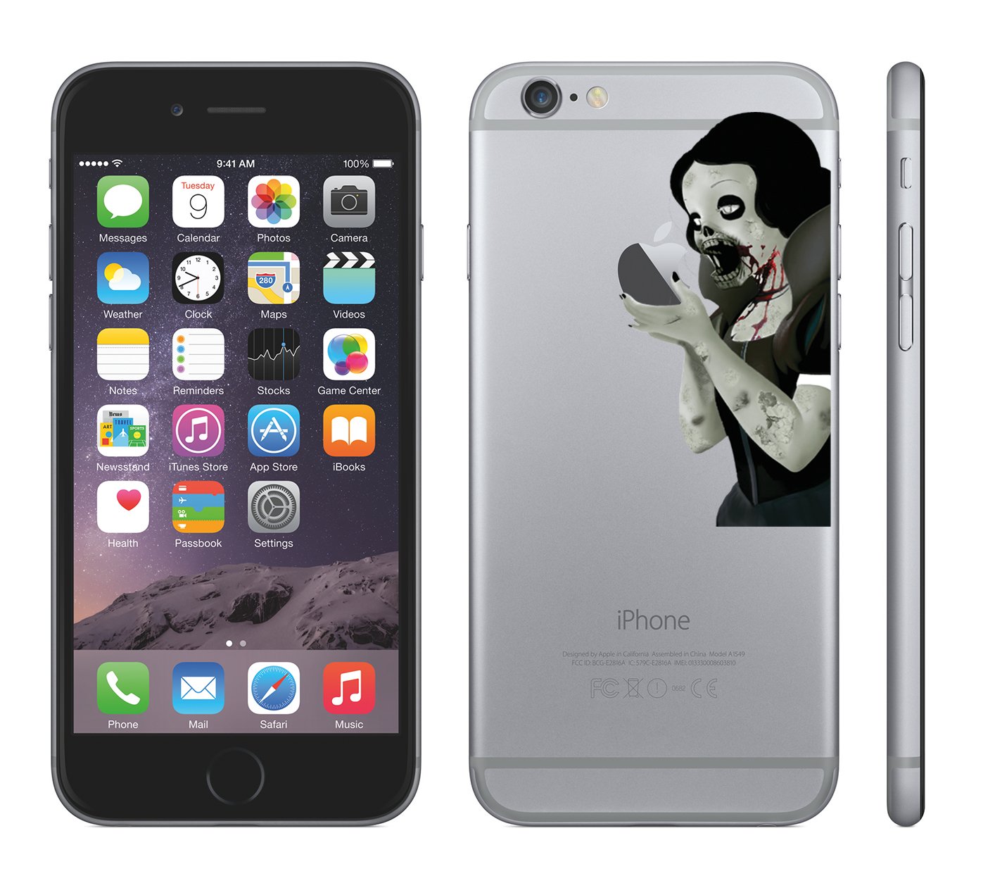 Mini Zombie Princess Decal for iPhone 6 / 6s (4.7" screen) - glossy vinyl sticker