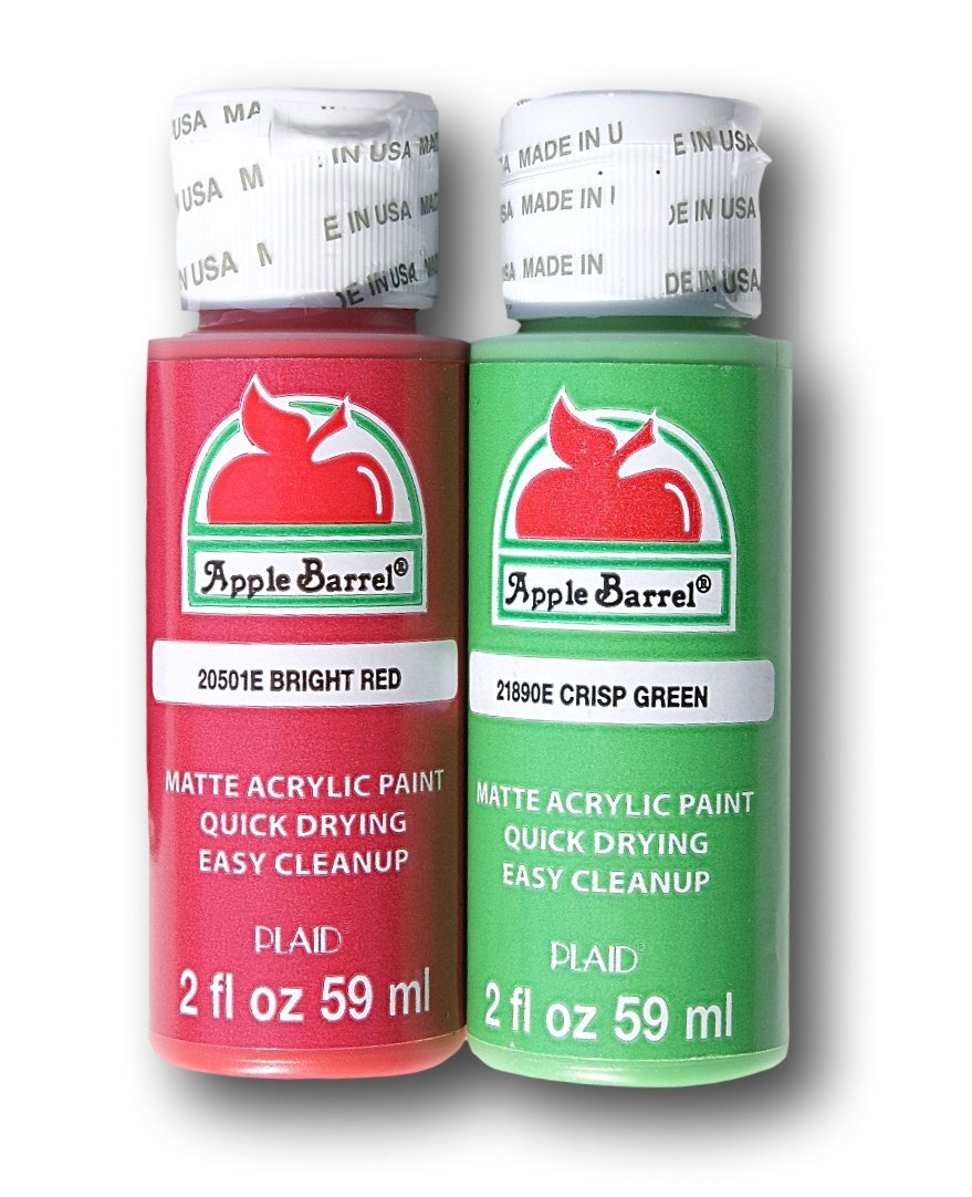 Apple BarrelAcrylic Paint Classic Christmas Set - Bright Red and Crisp Green (2 Ounces Each)