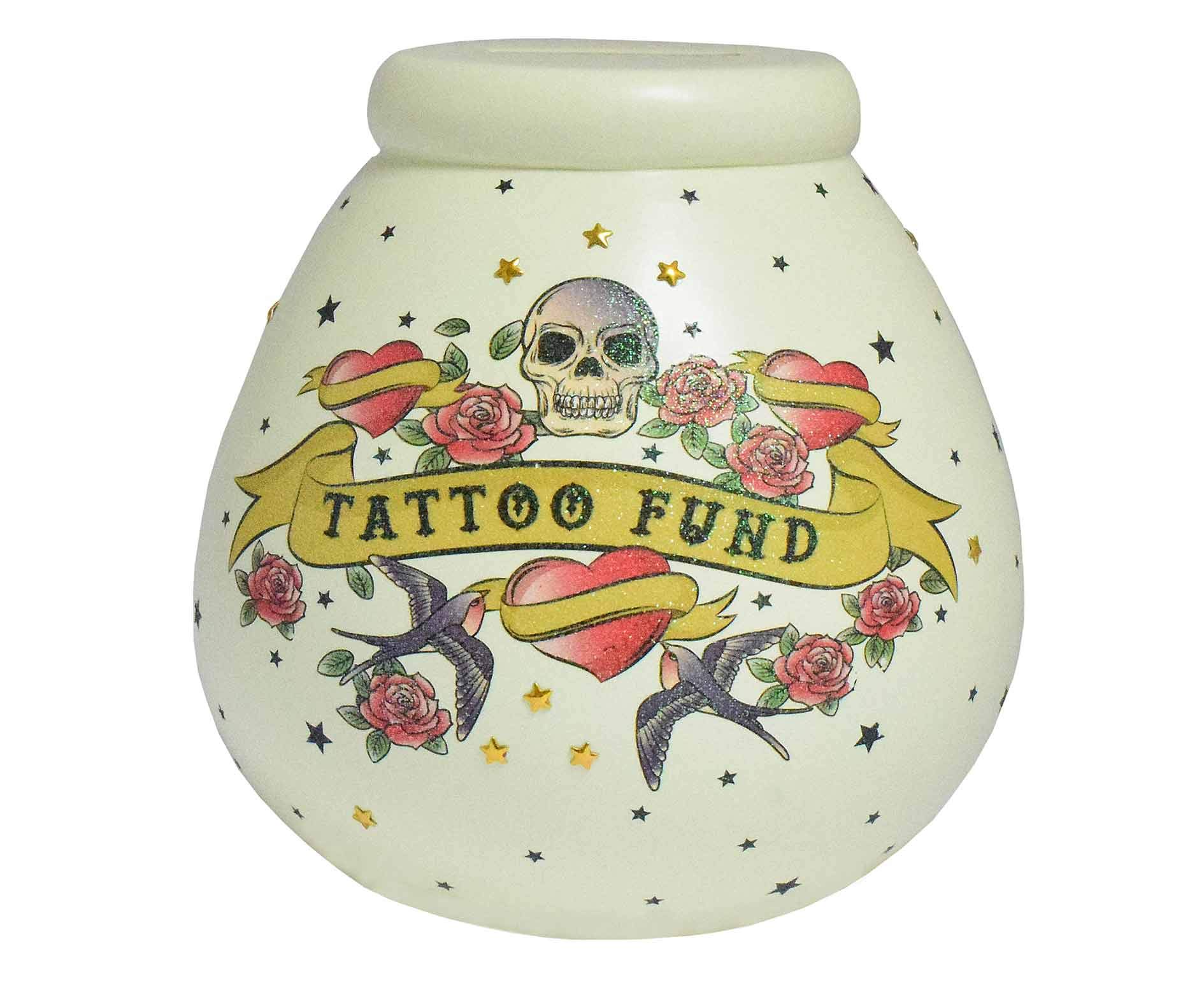 Pot Of Dreams Ceramic Money Pot Smash Money Box Savings Jar - Tattoo Fund