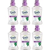 Tom's of Maine Whole Care Natural Fluoride Mouthwash, Fresh Mint, 16 oz. 6-Pack (Packaging May Vary)