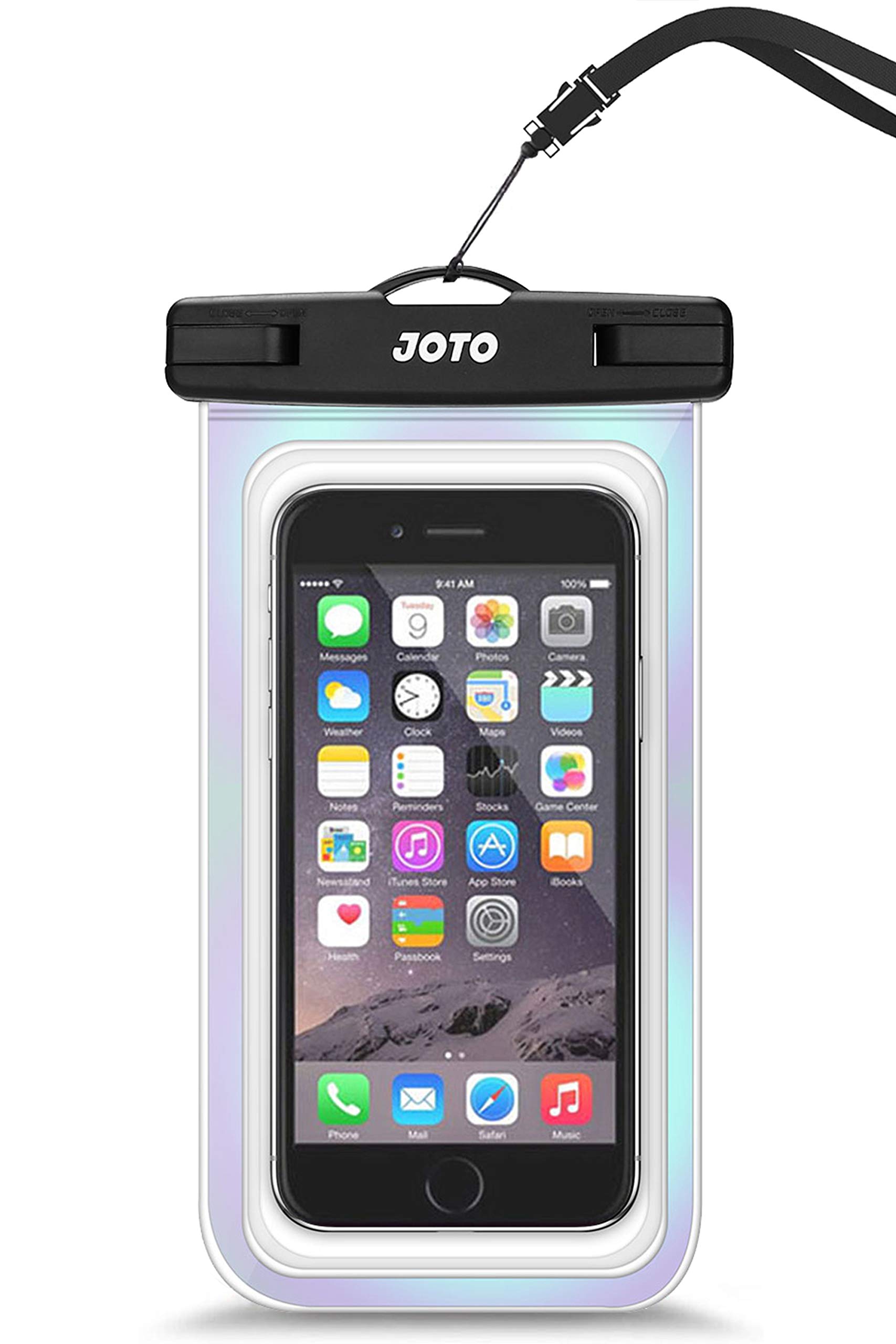 JOTO Universal Waterproof Pouch Cellphone Dry Bag Case for iPhone 11 Pro Max Xs Max XR XS X 8 7 6S Plus, Galaxy S10 S9/S9 +/S8/S8 +/Note 10+ 10 9 8, Pixel 4 XL 3a 2 up to 6.8" - Sparkle