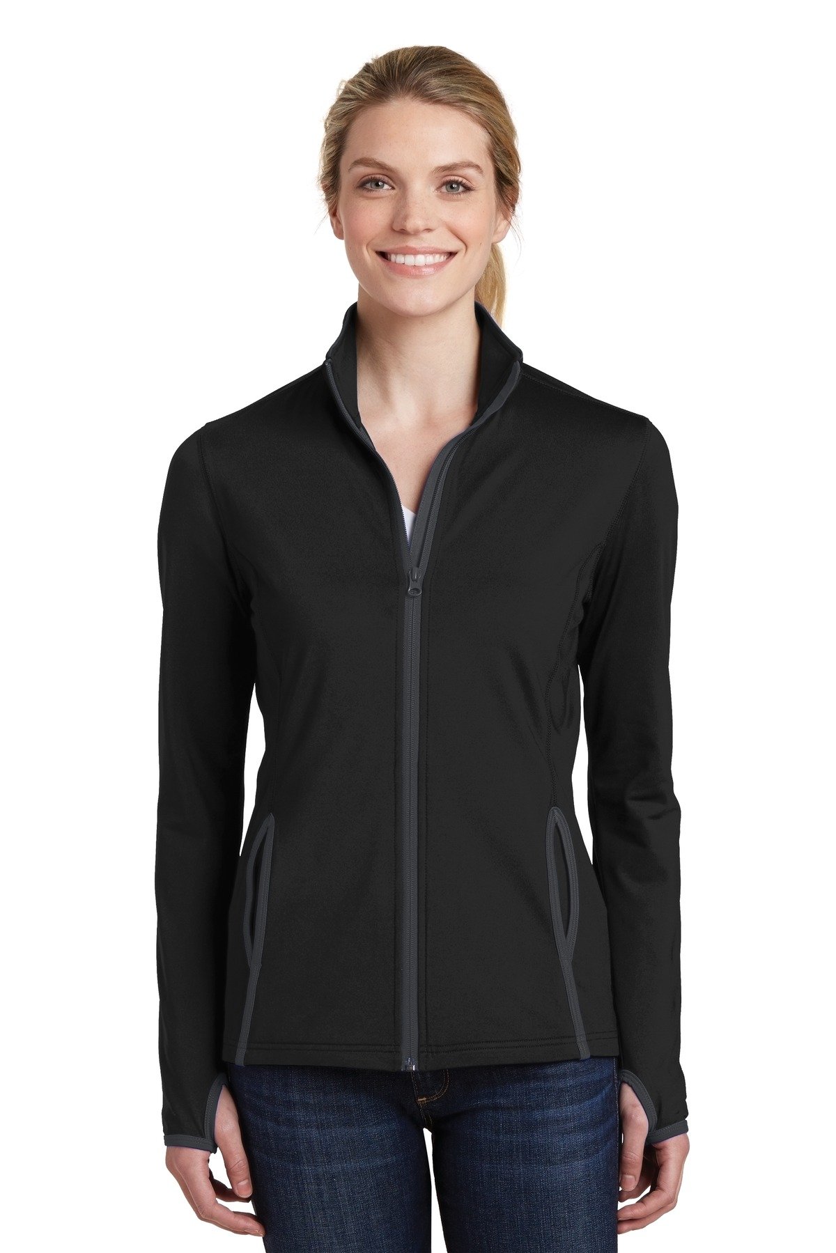 Sport Tek Women's Contrast Full-Zip Jacket