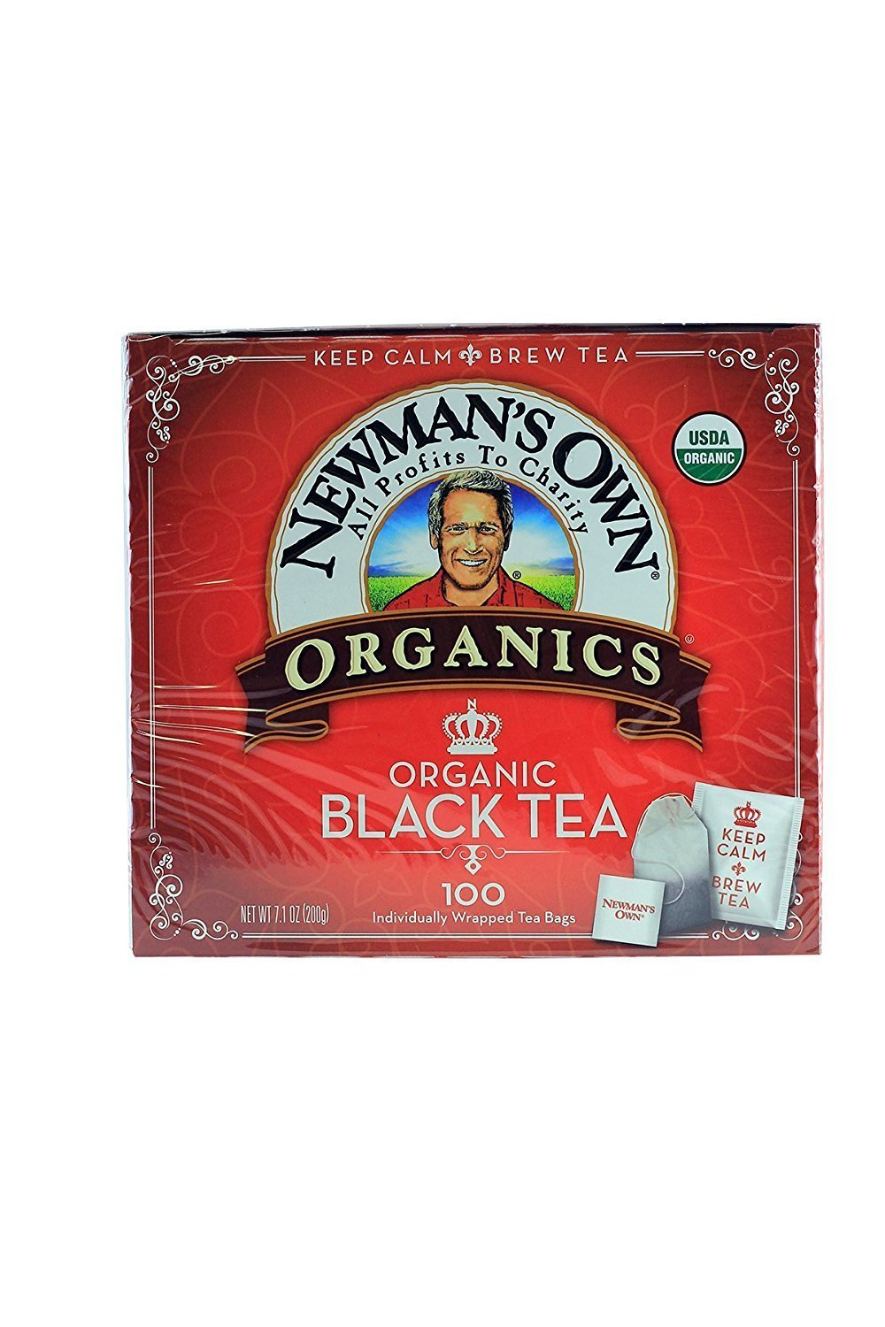 Newman's Own Organics Black Tea 100 Bags (Pack of 5)