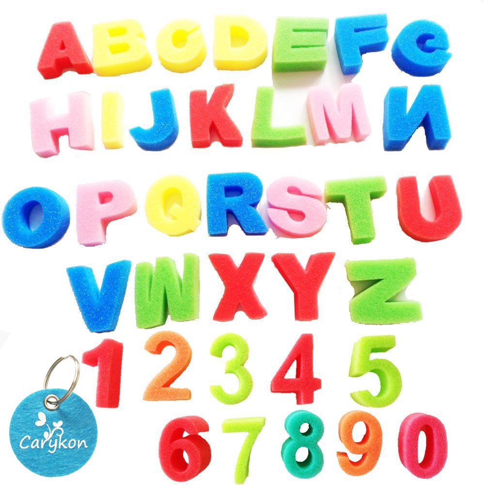 Artist Studio Alphabet & Numbers Sponges Model, 36 PCS