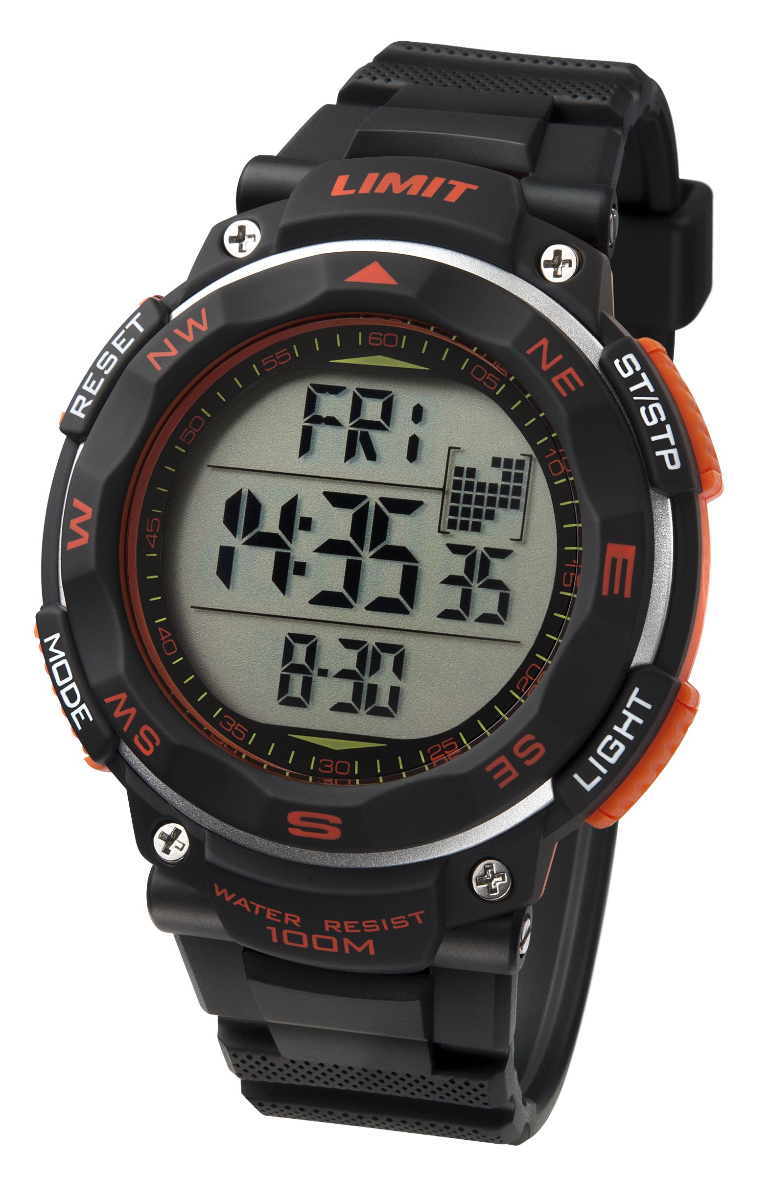 Pro XR Men's Digital Watch with LCD Dial Digital Display and Black Plastic Strap 5485.01