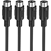 Mellbree MIDI Cable, 2-Pack 3-Feet Male to Male 5-Pin MIDI Cable Compatible with MIDI Keyboard, Keyboard Synth, Rack Synth, S