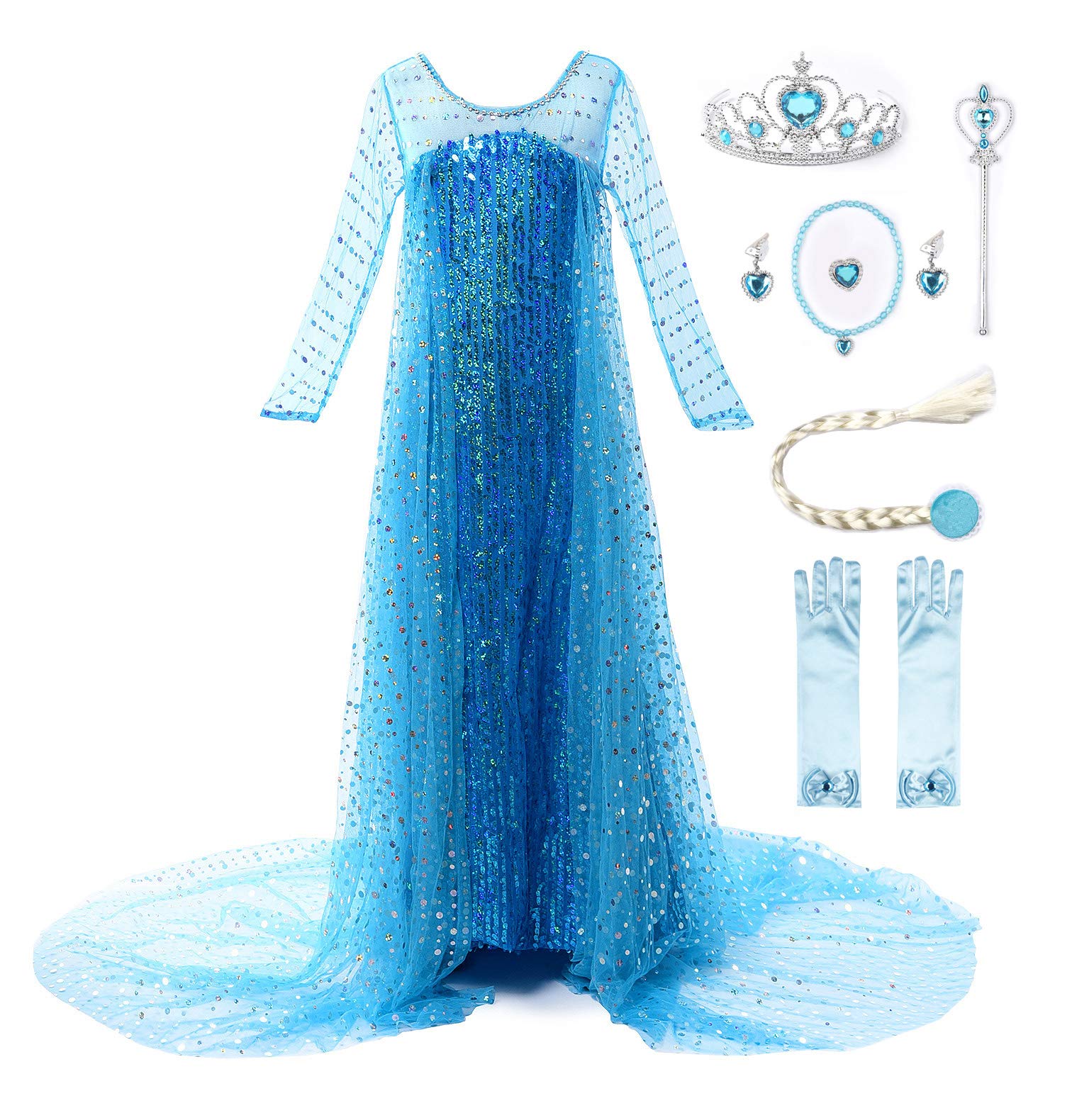 JerrisApparelGirls Princess Costume Birthday Party Christmas Fancy Dress up