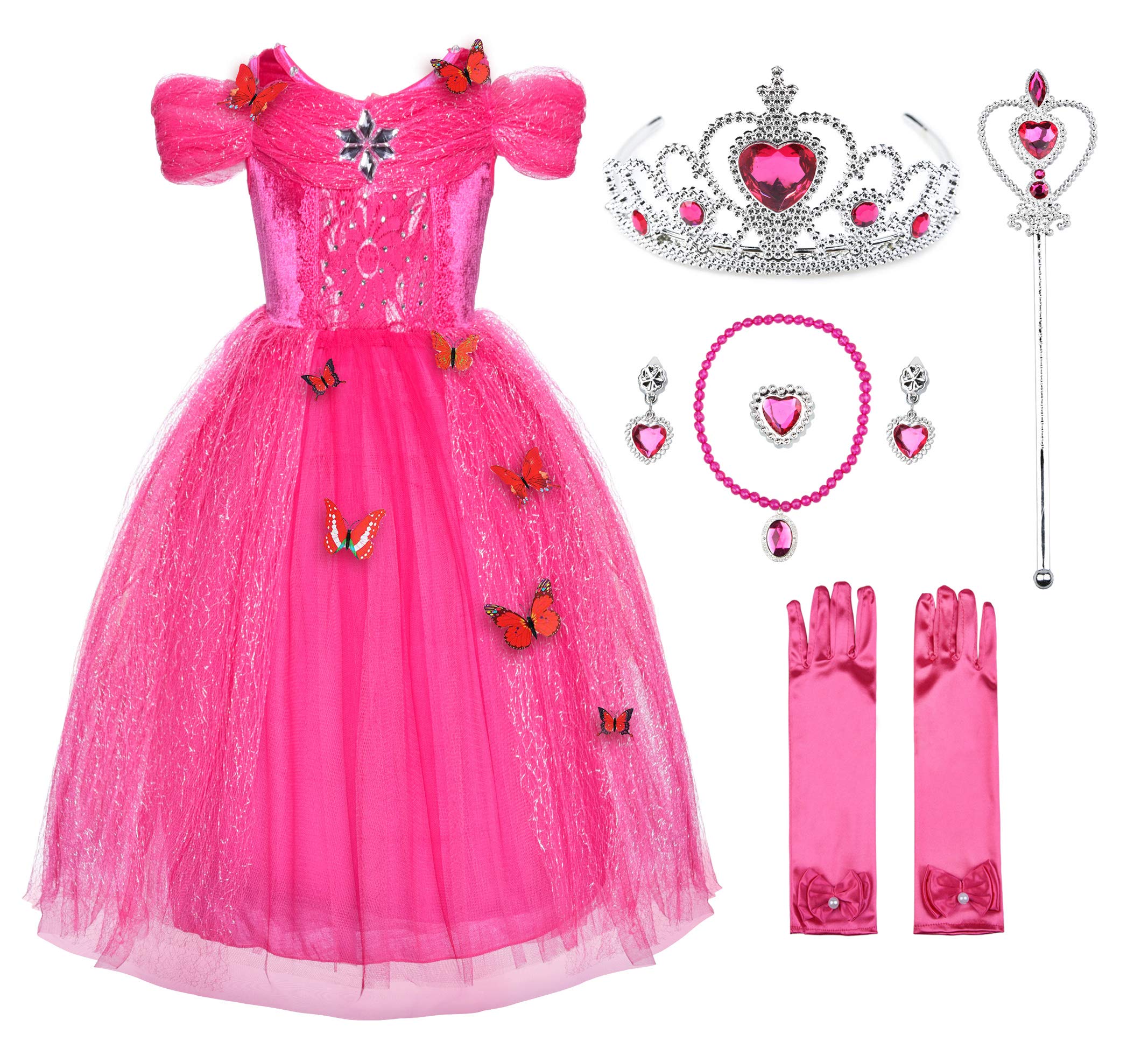 JerrisApparel Flower Girls Dress Princess Costume Butterfly Girl