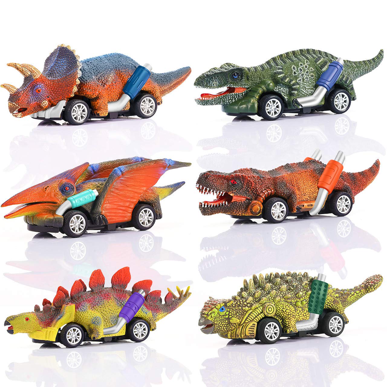 ATOPDREAM Pull Back Dinosaur Toys Cars - Best Gifts for Kids