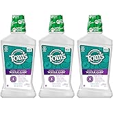 Tom's Of Maine Whole Care Natural Fluoride Mouthwash, Fresh Mint, 16 Oz (Pack of 3) (Packaging May Vary)