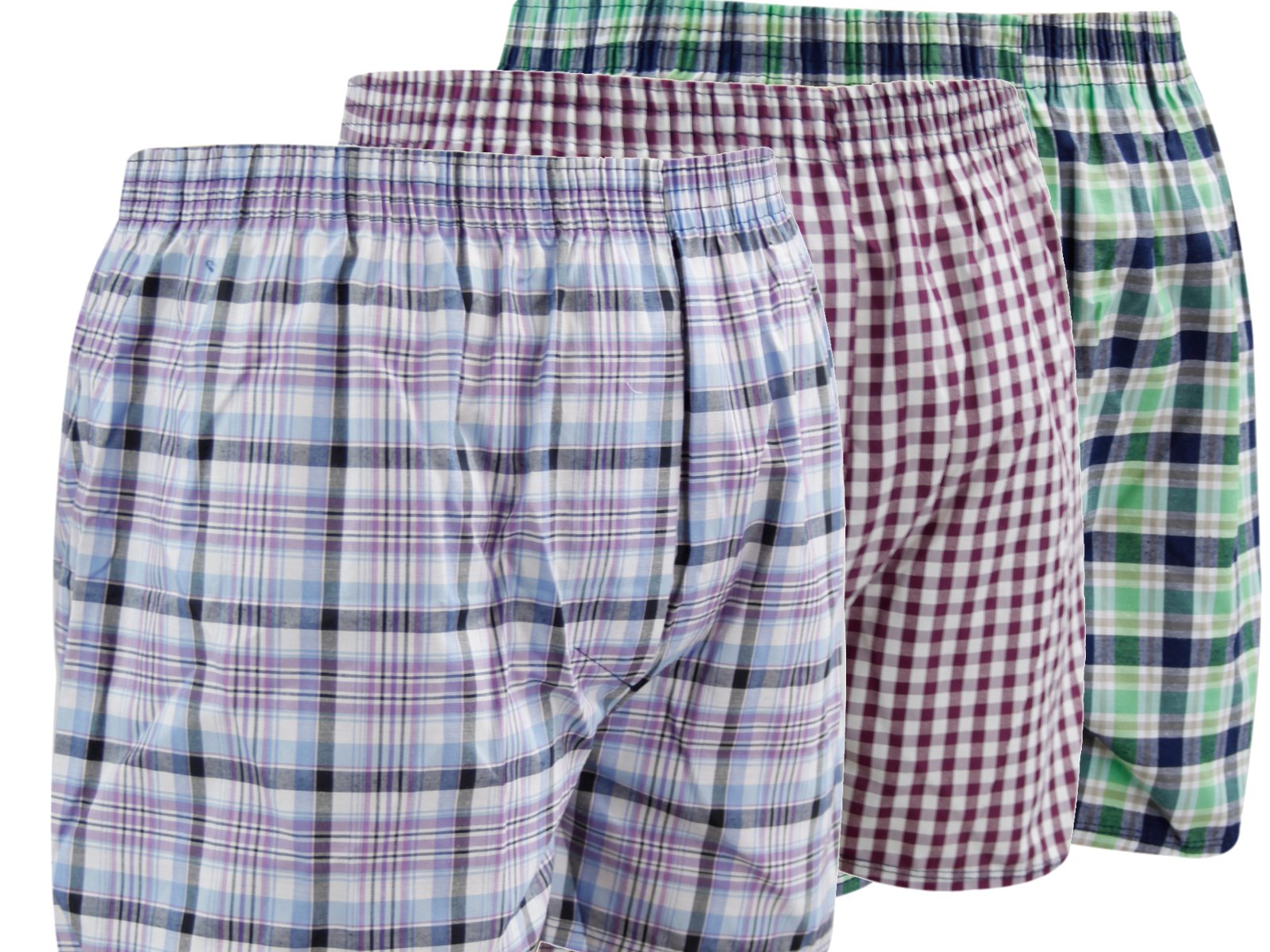 Pack of 6 Men's Woven Boxer Shorts, Loose Fit Cotton Underwear