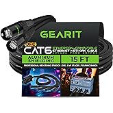 GearIT CAT6 Ethernet Cable, EtherCON-Compatible (15 Feet) RJ45 Connectors for Pro Audio, Aluminum Shielded, Oxygen Free Coppe