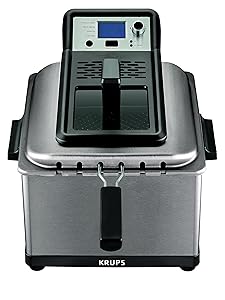 KRUPS KJ502D51Deep Fryer, Electric Deep Fryer, Stainless Steel Triple Basket Fryer, 4.5 Liter, Silver