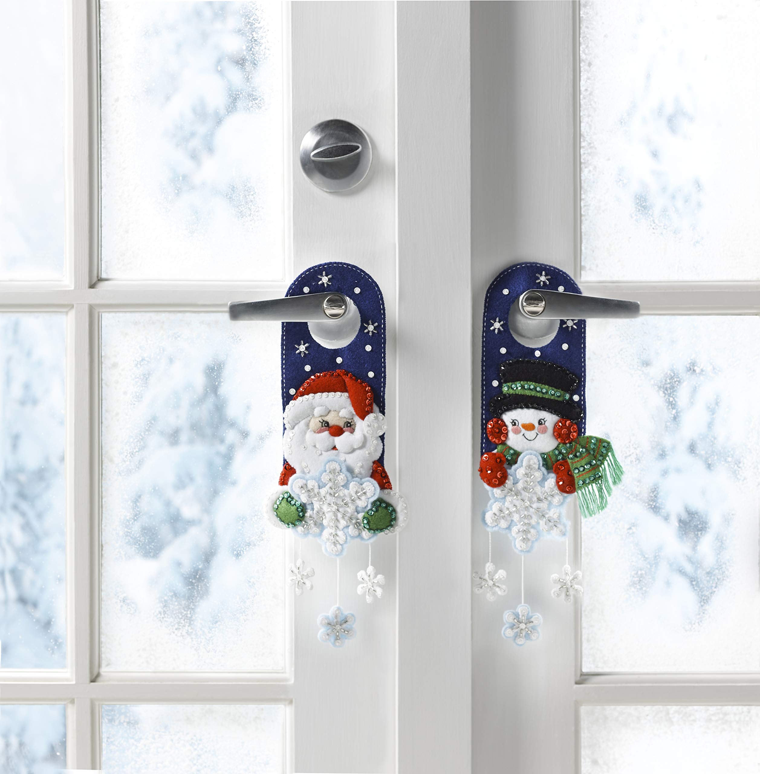 Bucilla Snowflake Felt Applique Two Door Hanger Kit