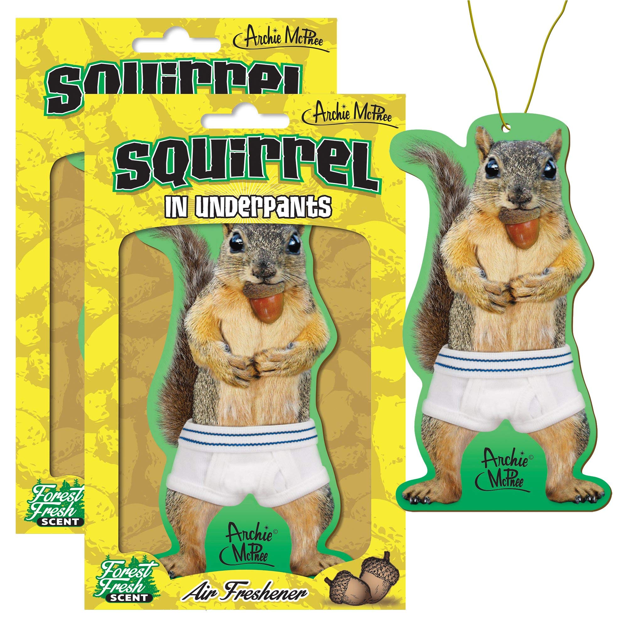 Accoutrements Squirrel in Underpants Deluxe Air Freshener (Pack of 2 Deluxe Air Freshener) (Pack of 2)