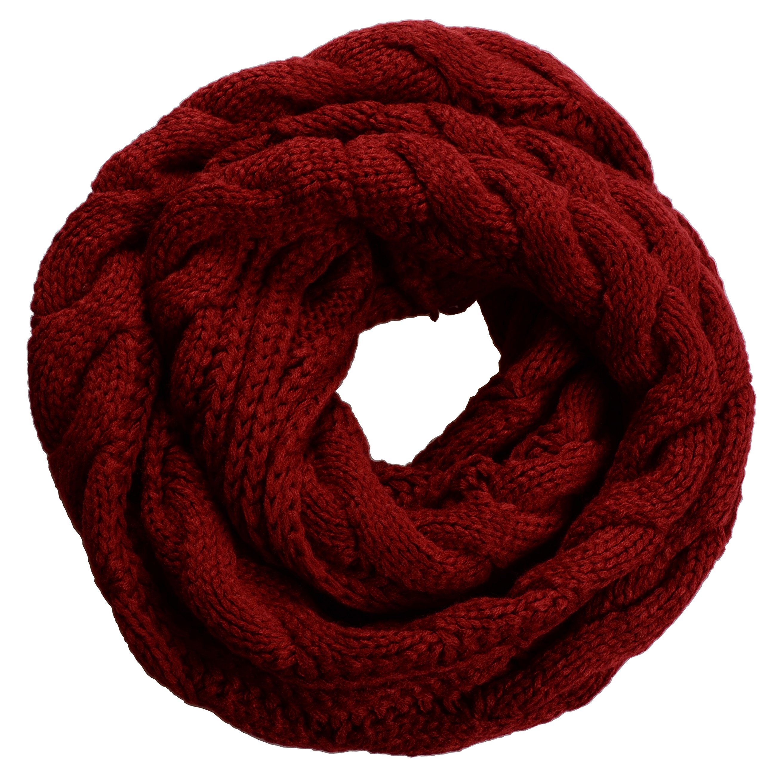 Womens Thick Ribbed Knit Winter Infinity Circle Loop Scarf