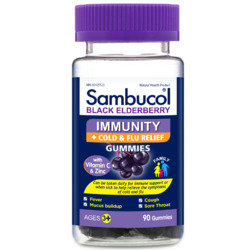 Sambucol Black Elderberry Immunity + Cold and Flu Relief Gummies