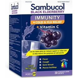 Sambucol Powdered Drink Immunity Cold & Flu Relief + Vitamin C