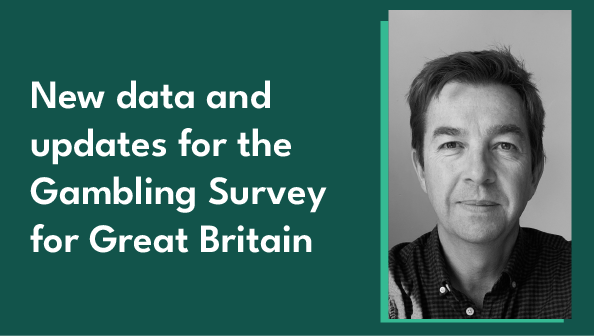 Photo of Commission Director of Research and Statistics Ben Haden alongside the blog title 'New data and updates for the Gambling Survey for Great Britain'