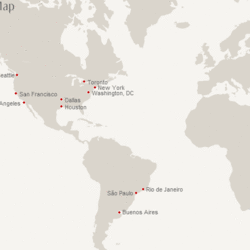 Routes to North and South America