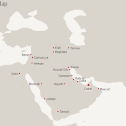 Routes within Middle East