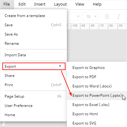 Export a flowchart in EdrawMax