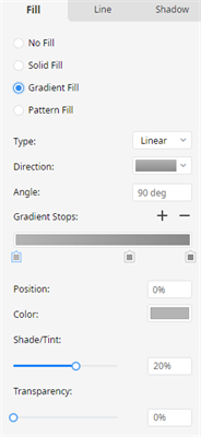 gradient fill option