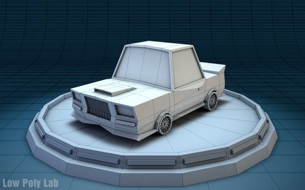 Low Poly Racing Car royalty-free 3d model - Preview no. 2