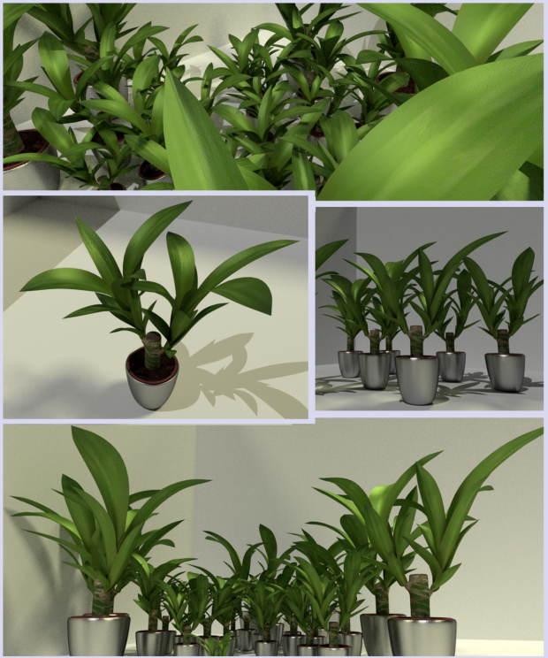 Indoor Pot Plant 2 royalty-free 3d model - Preview no. 3