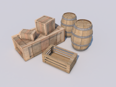 Boxes and Barrels 3d model