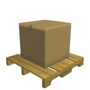 Cardboard box on palette v1  3d model