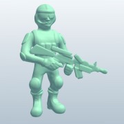 фиг солдатик с оружием v1 3d model