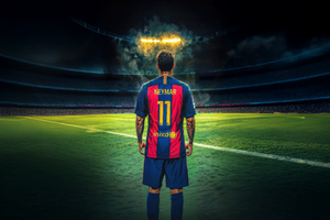 Neymar Jr Radiance (1360x768) Resolution Wallpaper