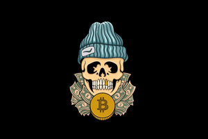 Skull And Bitcoin (1400x1050) Resolution Wallpaper