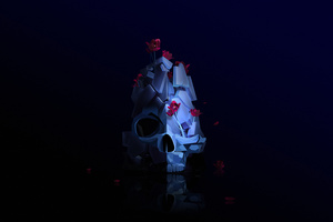 Skull And Roses (1400x1050) Resolution Wallpaper