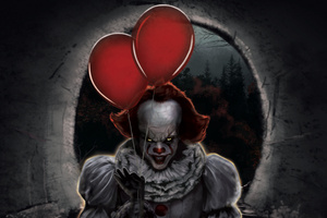 Pennywise Ballons (2048x1152) Resolution Wallpaper