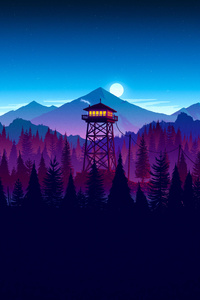 Firewatch Sunset Artwork (640x1136) Resolution Wallpaper