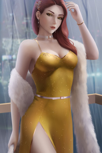 Golden Dress Princess 4k (360x640) Resolution Wallpaper