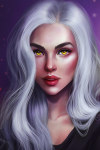 Golden Eyes Fantasy Girl (360x640) Resolution Wallpaper