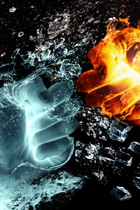 Ice Vs Heat (720x1280) Resolution Wallpaper