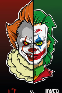 Joker Pennywise (1440x2560) Resolution Wallpaper