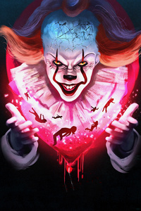 Pennywise Newart (540x960) Resolution Wallpaper