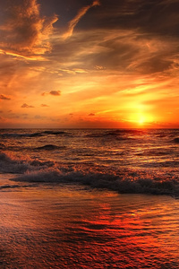 Sunset Beach (640x1136) Resolution Wallpaper