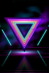 Triangles Neon Colors 8k (360x640) Resolution Wallpaper