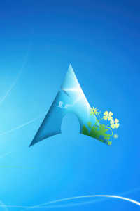 Windows 7 X Arch Linux (240x320) Resolution Wallpaper