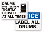 Drum Storage Signs