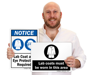 Notice Lab Coat Sign